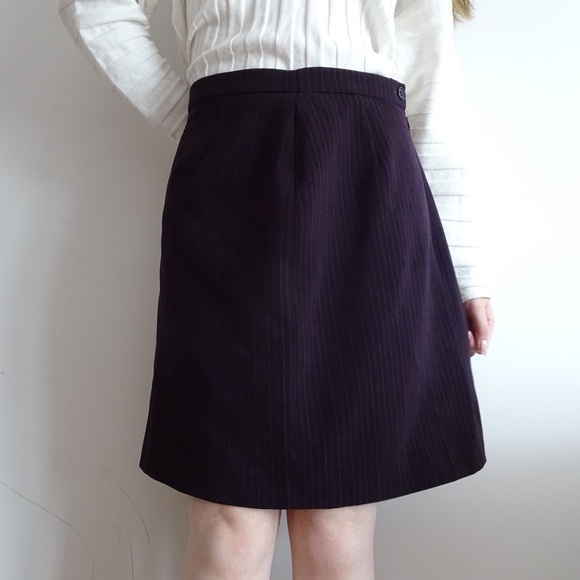 PURPLE SKIRT WITH VERTICAL STRIPES - Picture 2 of 4